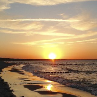 Sonnenuntergang in der Bucht Tromper Wiek 